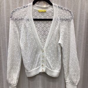 Catherine Malandrino, size small white open wear cardigan sweater.